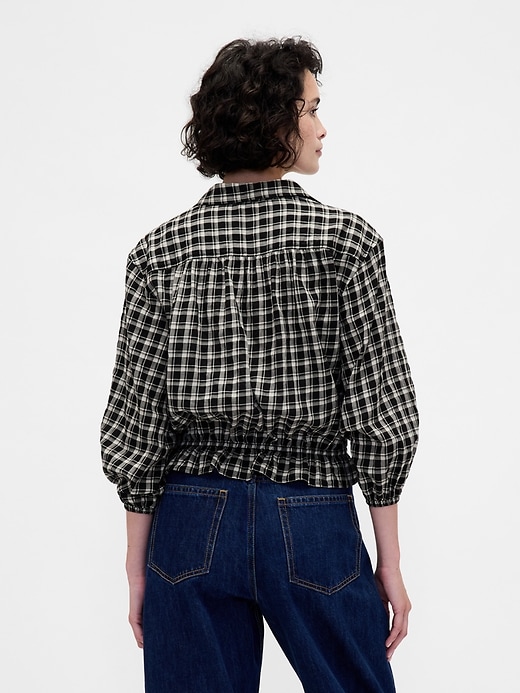 Image number 3 showing, Plaid Tie-Waist Top
