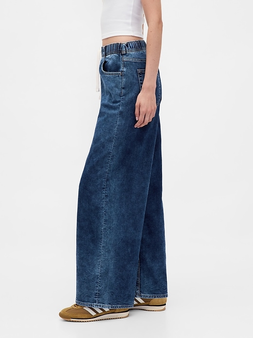 Image number 3 showing, Mid Rise Knit Denim Baggy Jeans