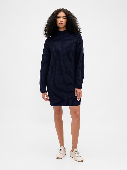 Image number 1 showing, Oversized Turtleneck Mini Sweater Dress