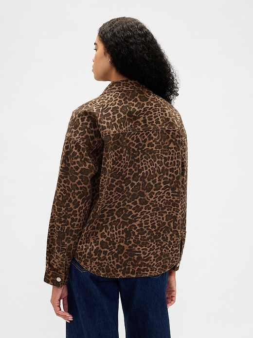 Image number 3 showing, UltraSoft Leopard Denim Shirt Jacket