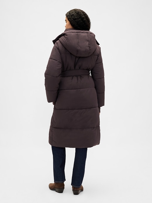 Image number 3 showing, Belted Long Puffer Coat