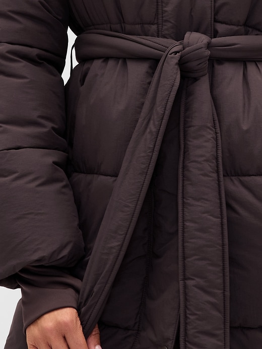 Image number 4 showing, Belted Long Puffer Coat