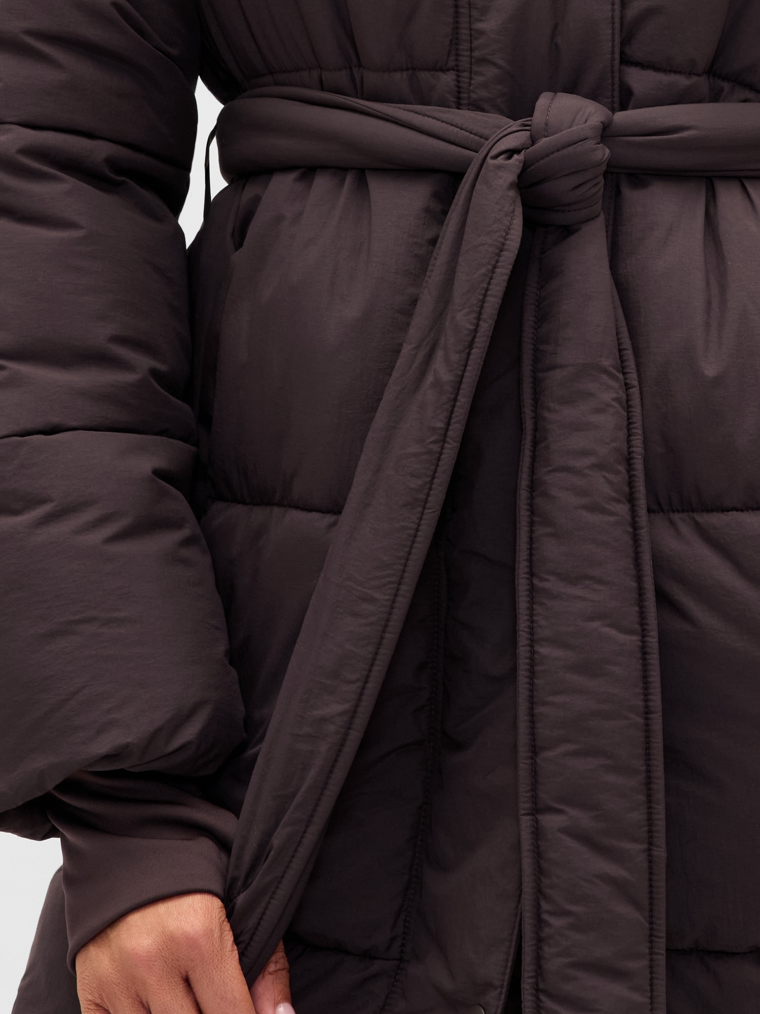 Belted Long Puffer Coat