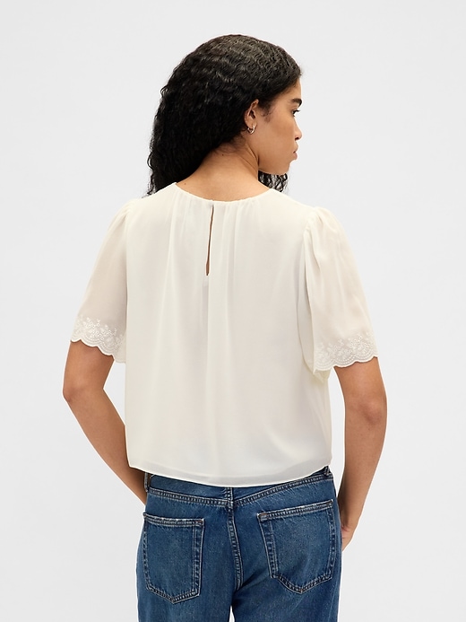 Image number 3 showing, Scalloped Flutter-Sleeve Top