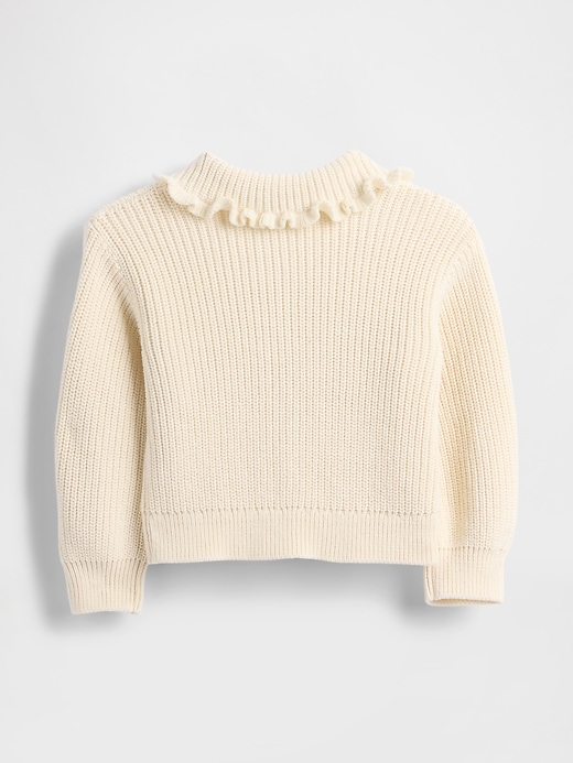 L'image numéro 2 présente Cardigan côtelé à col Claudine pour Bébé et Tout-petit