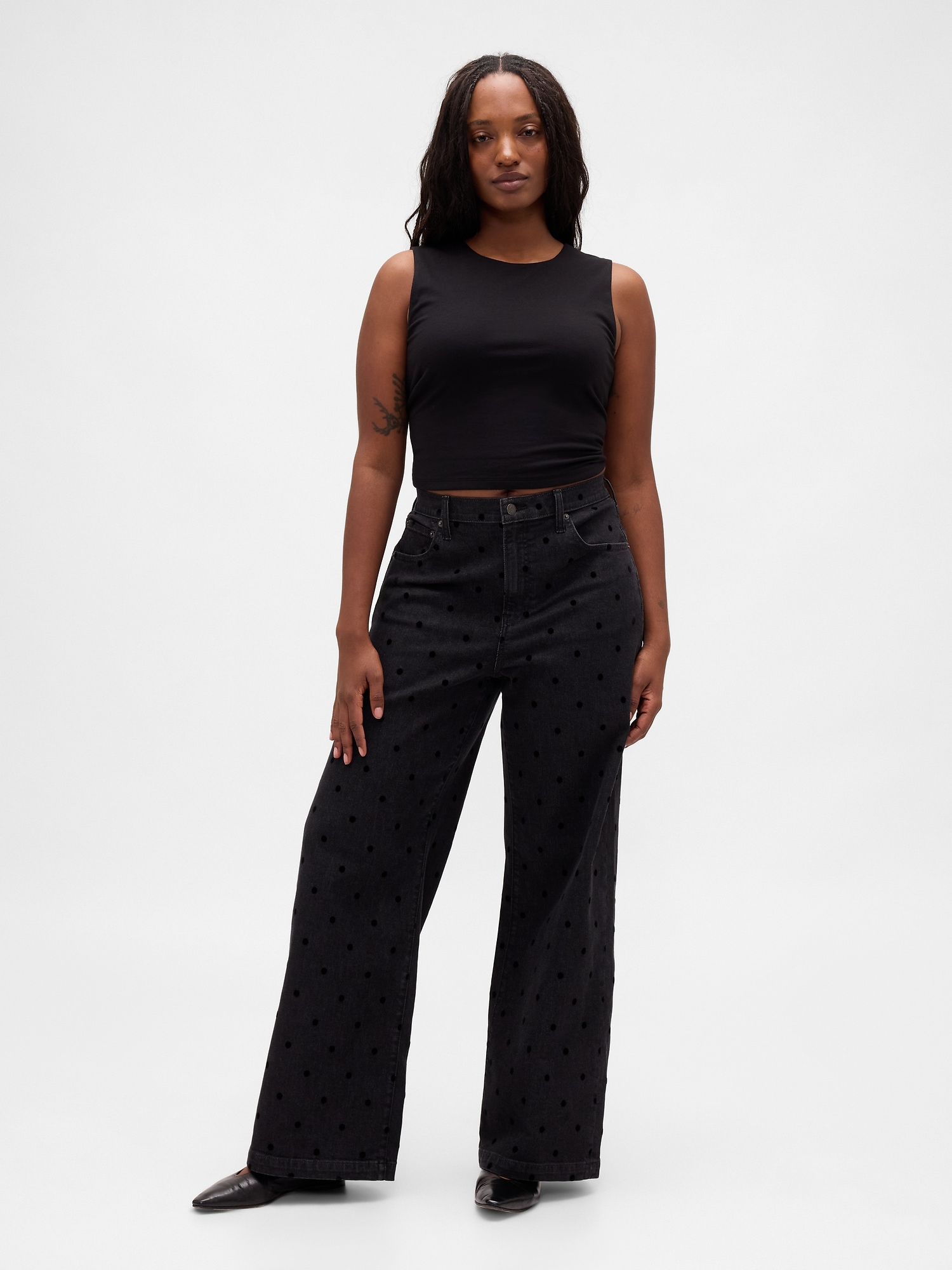 High Rise Stride Wide-Leg Jeans