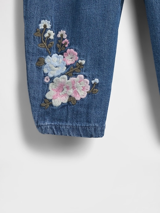 Image number 3 showing, Baby Floral Denim Outfit Set