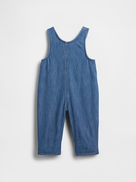 Image number 2 showing, Baby Cozy-Lined Denim Bear Pocket Overalls