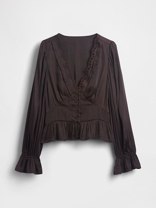 Image number 5 showing, Eyelet V-Neck Peplum Top