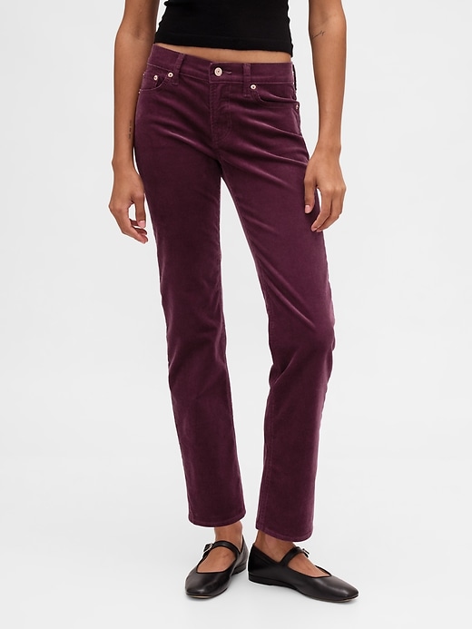 Image number 2 showing, Low Rise Corduroy '90s Slim Straight Pants