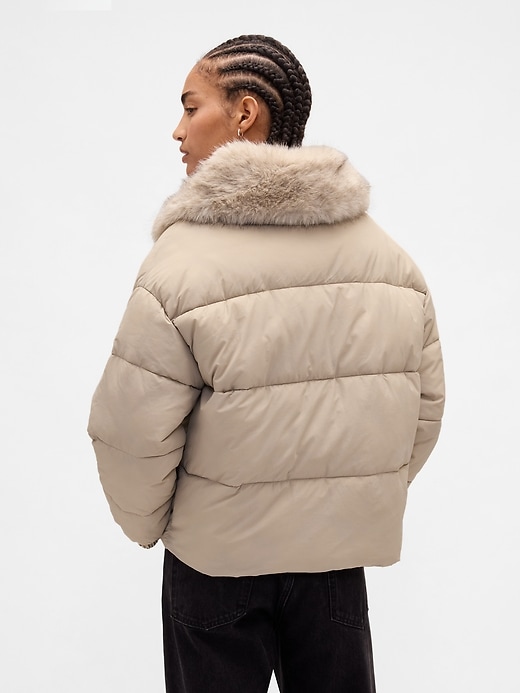 Image number 3 showing, Faux Fur-Trim Puffer Jacket