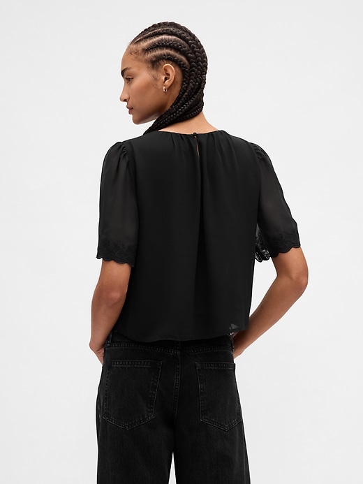 Image number 3 showing, Scalloped Flutter-Sleeve Top