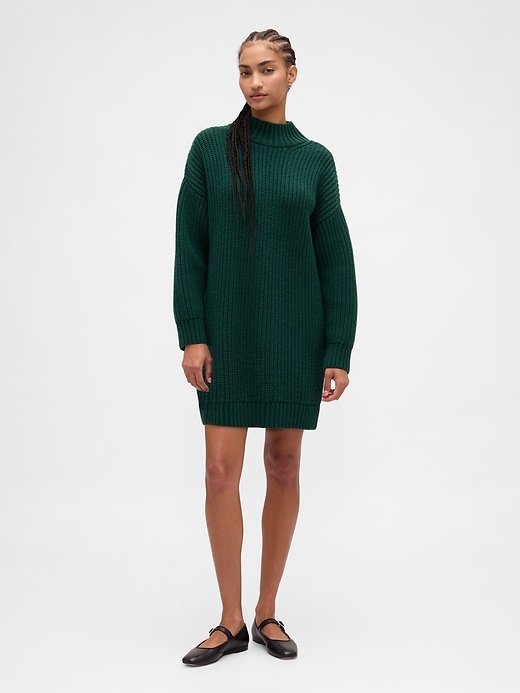 Image number 1 showing, Oversized Turtleneck Mini Sweater Dress
