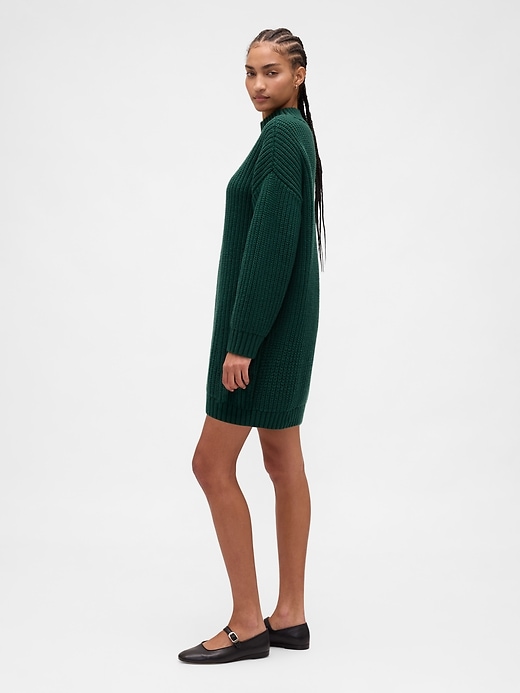 Image number 3 showing, Oversized Turtleneck Mini Sweater Dress
