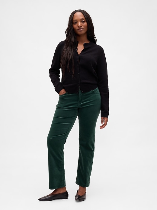 Image number 5 showing, Low Rise Velvet '90s Slim Straight Pants