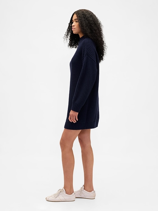 Image number 3 showing, Oversized Turtleneck Mini Sweater Dress