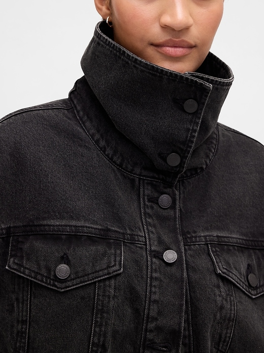 Image number 4 showing, Denim Oversized Cocoon Jacket