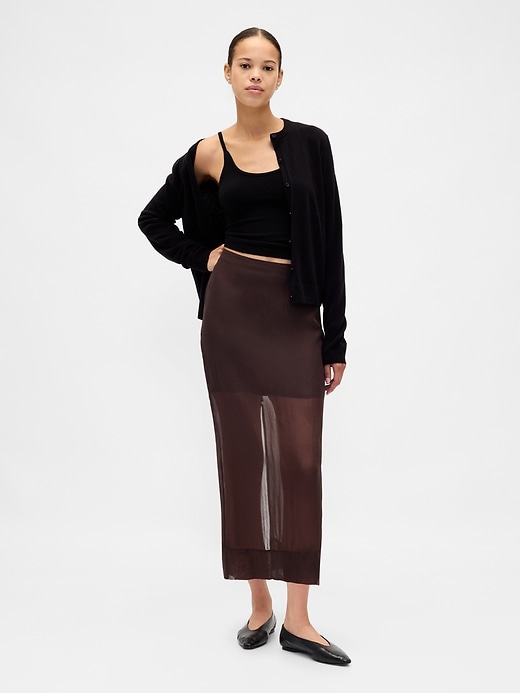 Image number 1 showing, Sheer Organza Maxi Skirt