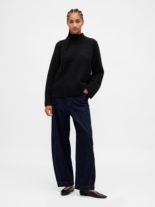 Image number 2 showing, Fuzzy Oversized Turtleneck Sweater