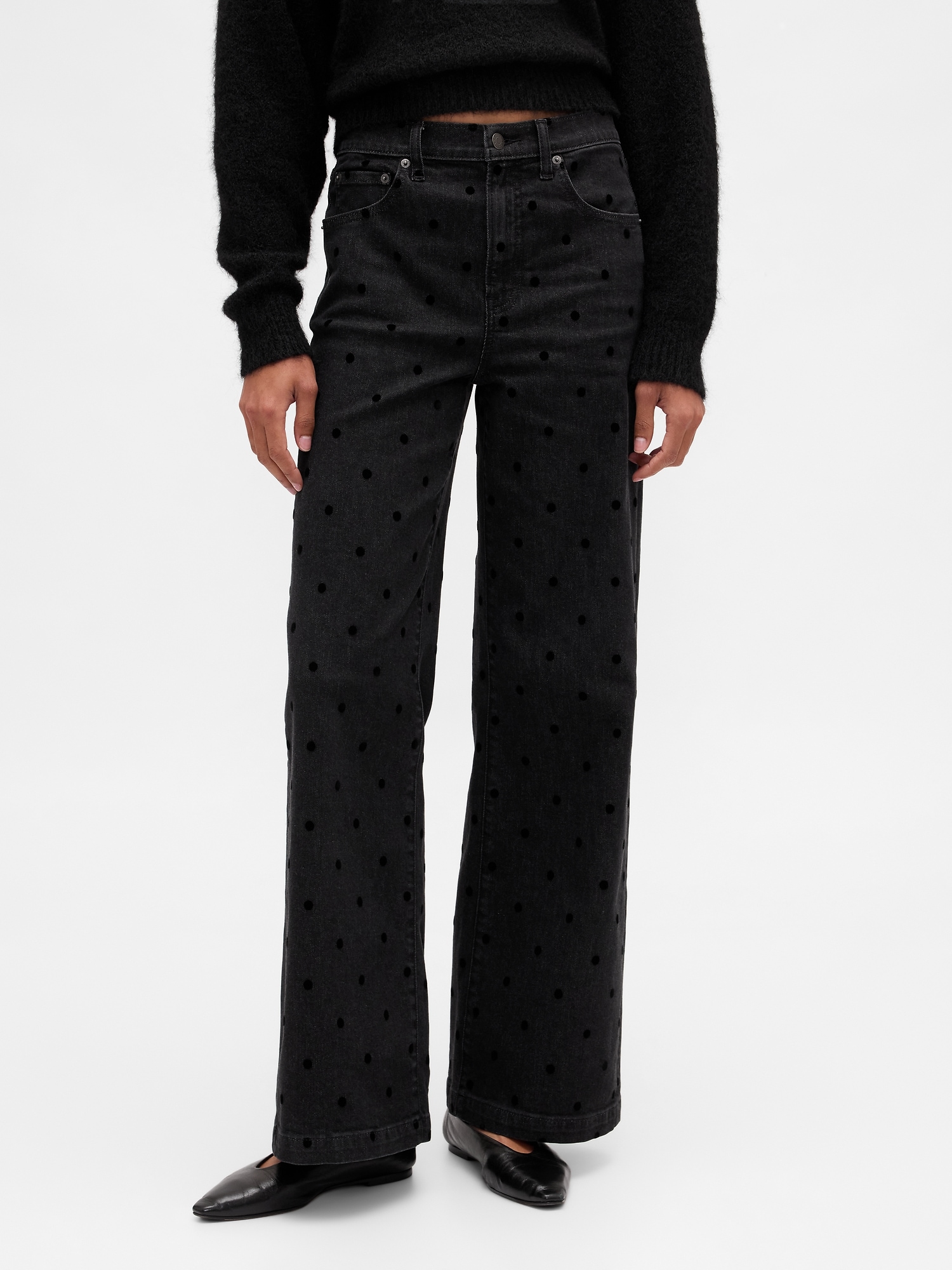 High Rise Stride Wide-Leg Jeans