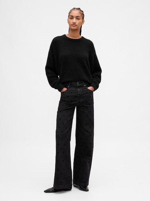 High Rise Stride Wide-Leg Jeans