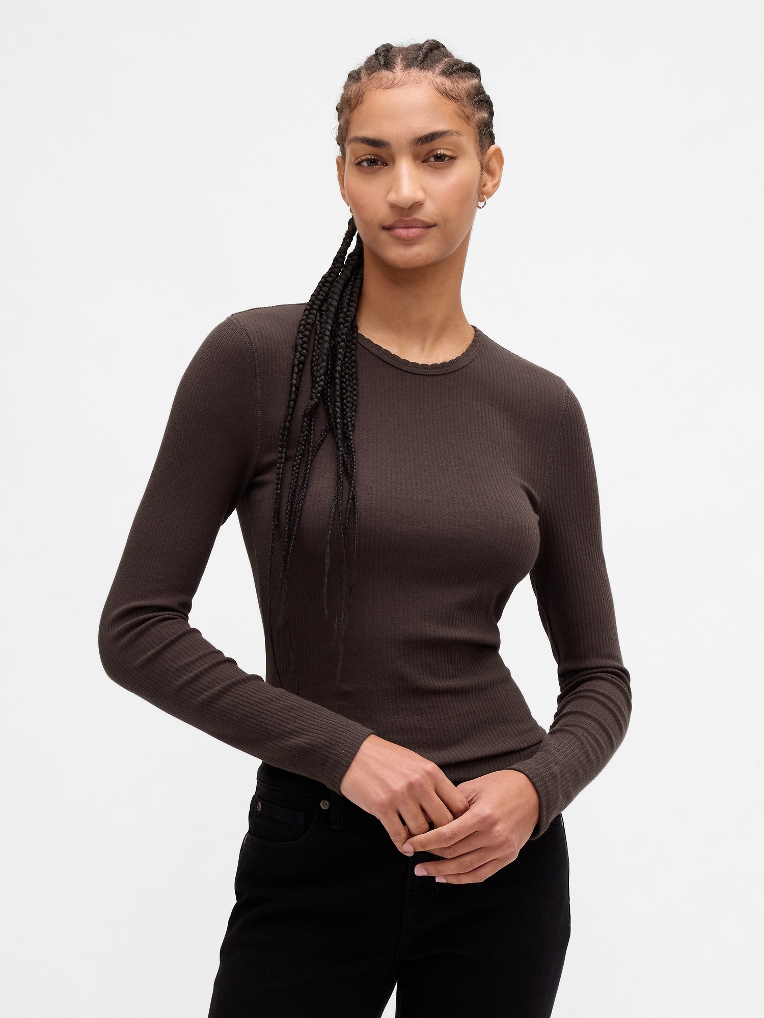 Pointelle Rib T-Shirt