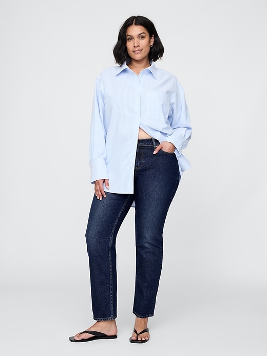 L'image numéro 5 présente Jean droit années 90 à taille basse