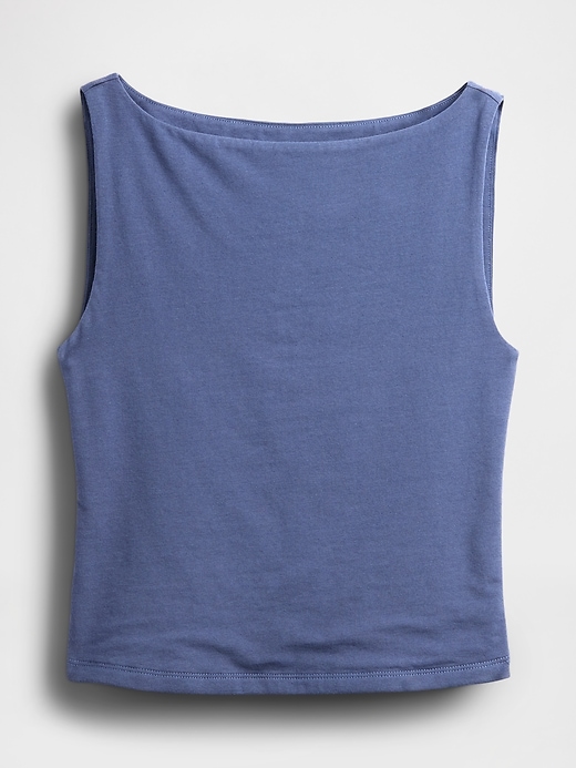 トップス ORGANIC COTTONHIGHGAUGE JERSEYBOATNECK Soft Stretch Shirred-Waist Boatneck Top | Banana Republic Factory