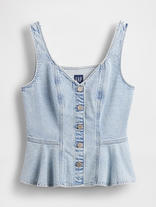 Image number 6 showing, Denim Peplum Tank Top