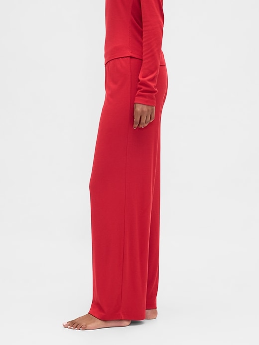 Image number 3 showing, Mini Rib Wide-Leg PJ Pants
