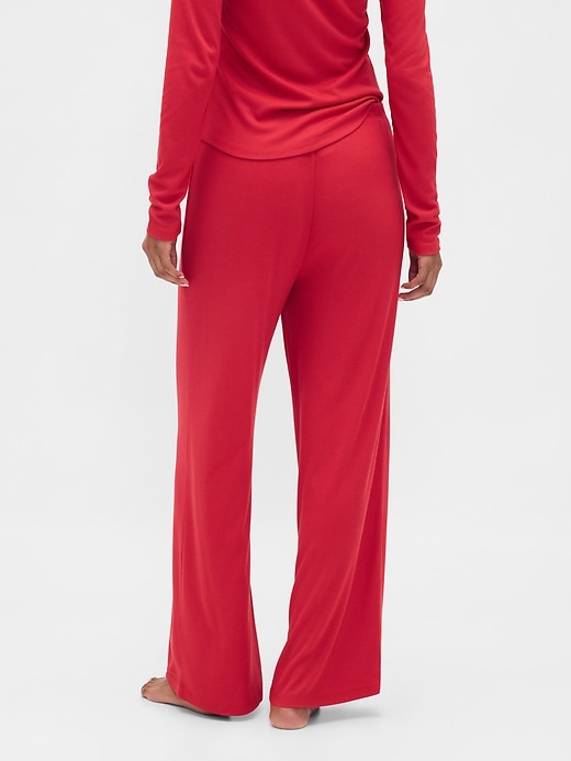 Image number 4 showing, Mini Rib Wide-Leg PJ Pants