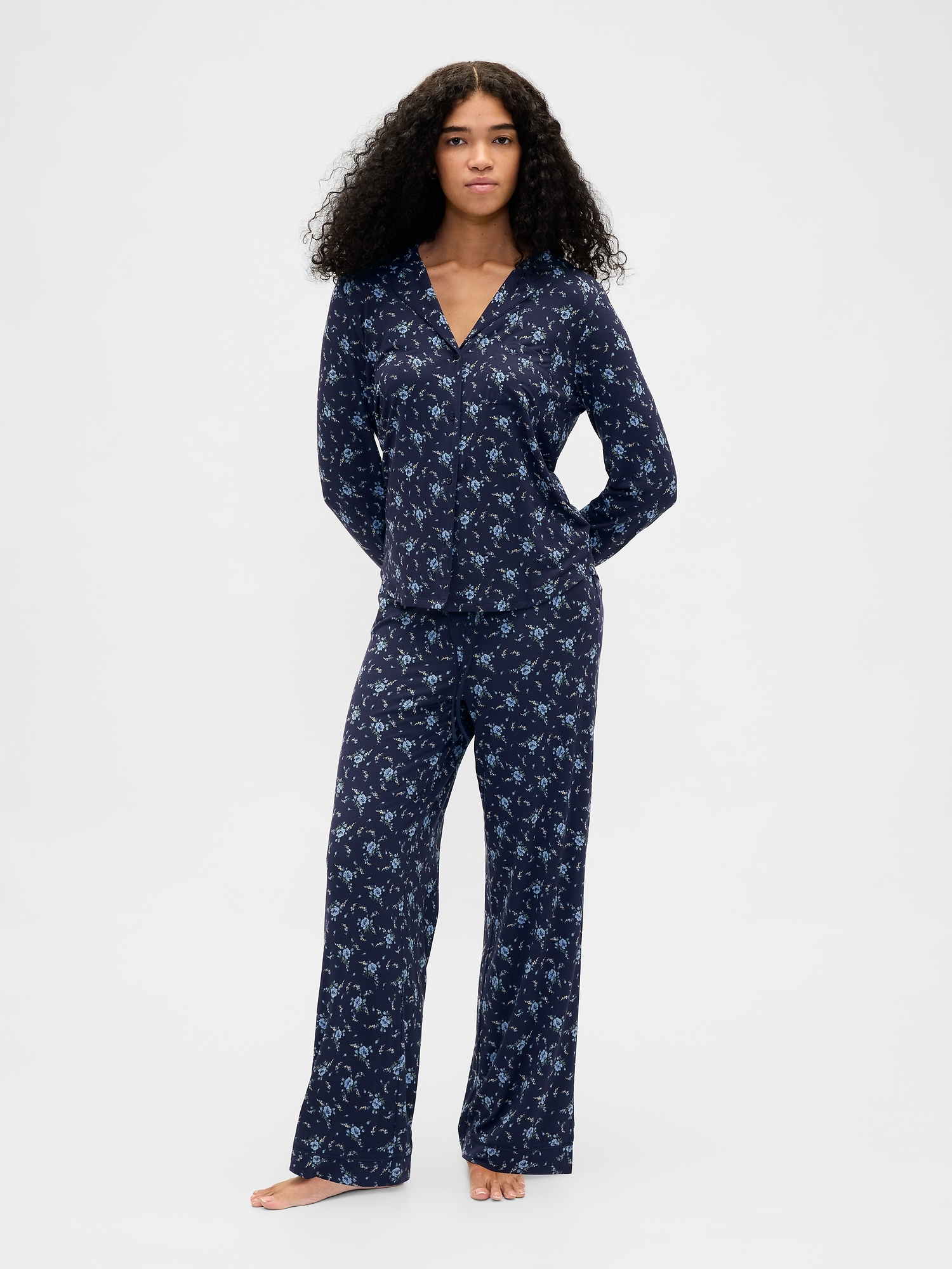 Softest Modal PJ Pants - Navy Blue Floral