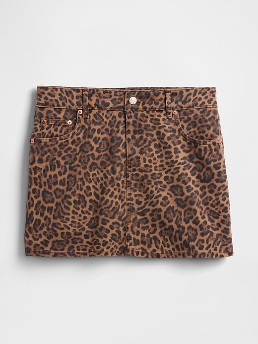 Image number 5 showing, Leopard Denim Mini Skirt