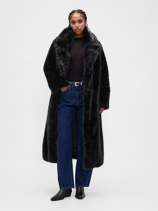 Image number 1 showing, Faux Fur Long Coat