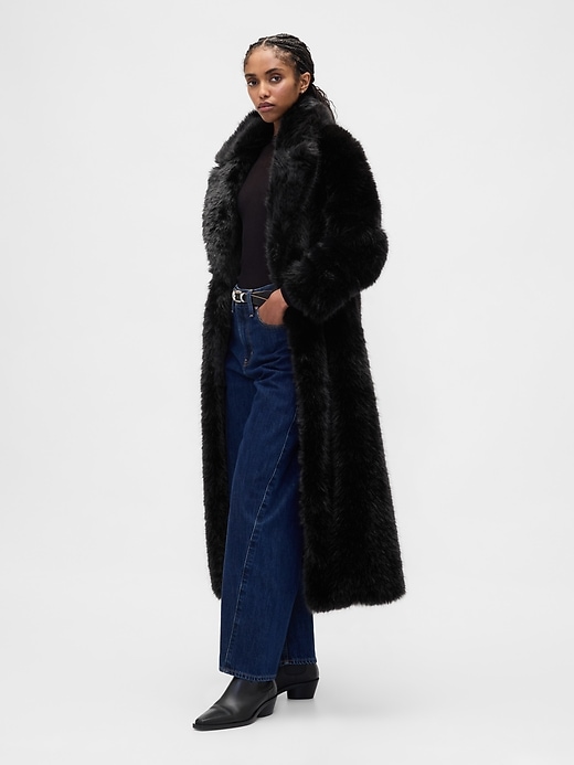 Image number 2 showing, Faux Fur Long Coat