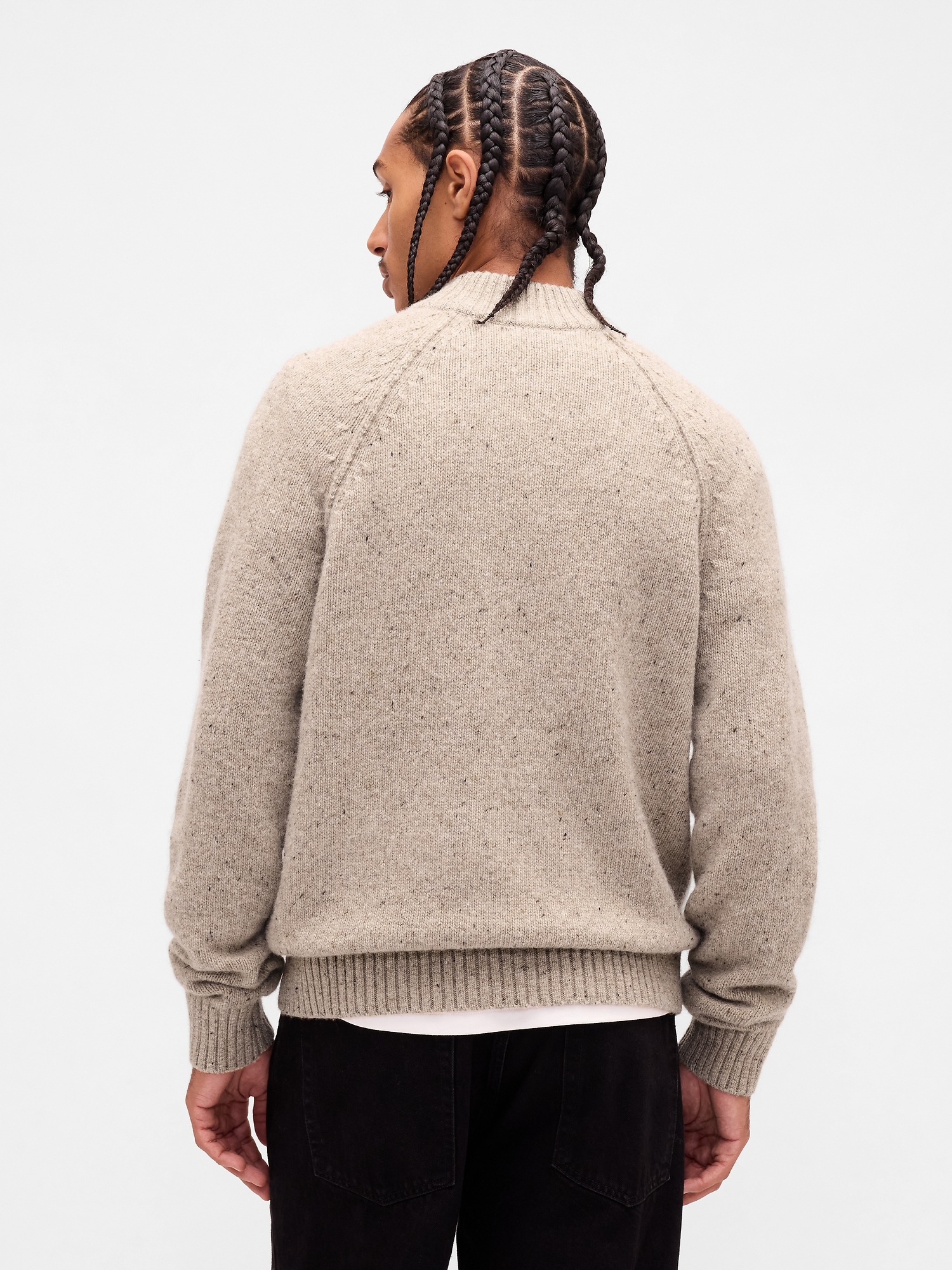 Wool-Blend Zip Cardigan Sweater