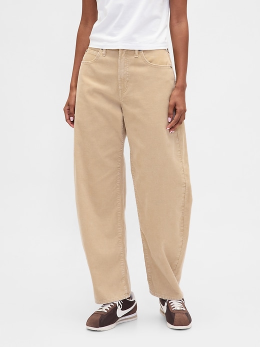 Image number 2 showing, High Rise Corduroy Barrel Pants