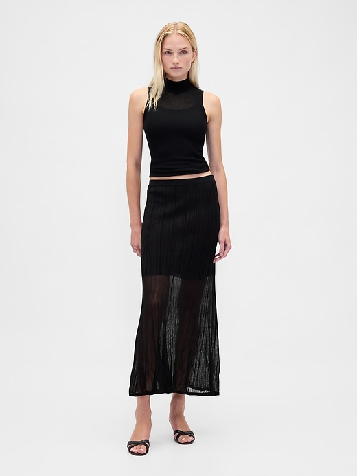 Image number 1 showing, Sheer Maxi Sweater Skirt