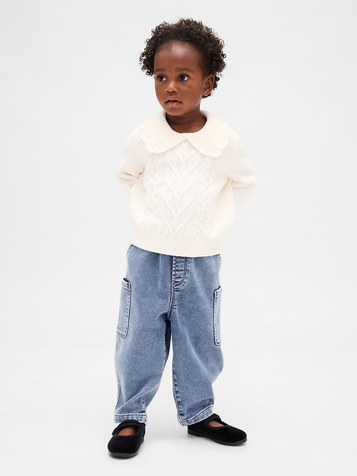 Image number 2 showing, Baby & Toddler Knit Barrel Jeans