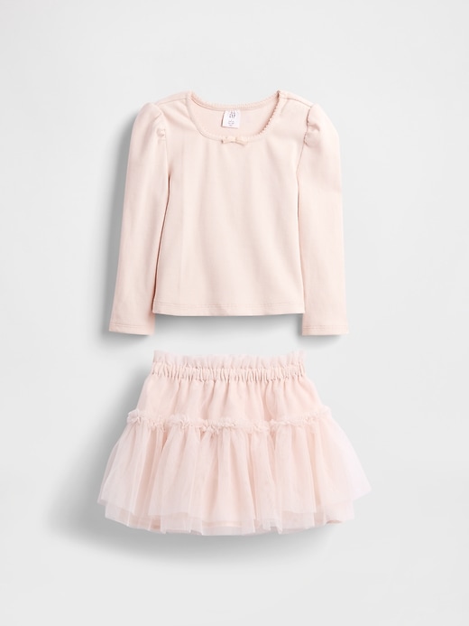 Image number 2 showing, Baby & Toddler Rib & Tulle Outfit Set