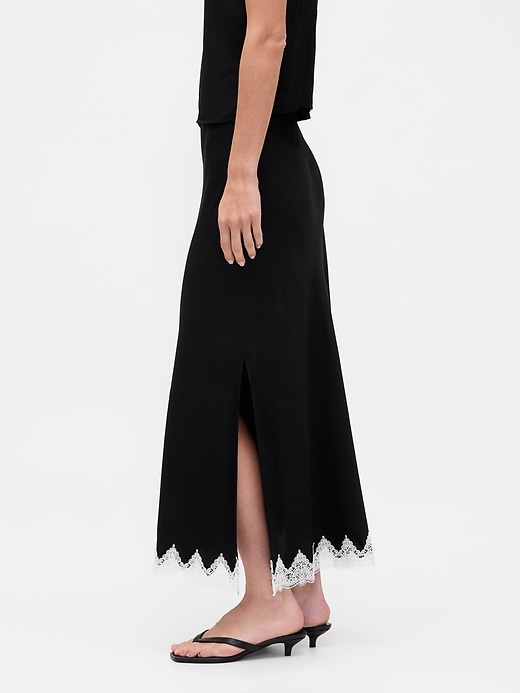 Image number 3 showing, Lace-Trim Maxi Skirt