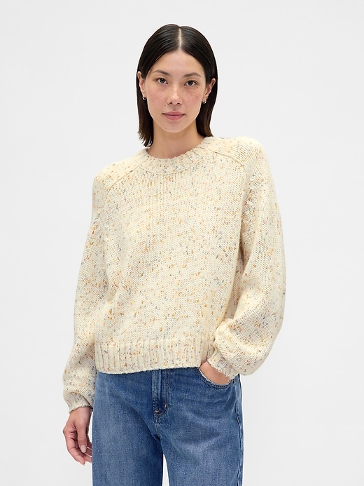 Image number 1 showing, Cotton-Blend Relaxed Crewneck Sweater