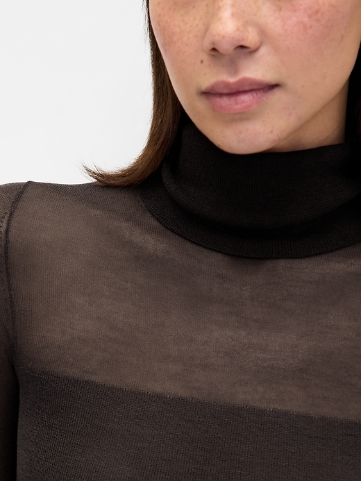 Image number 4 showing, Sheer Turtleneck Maxi Sweater Dress