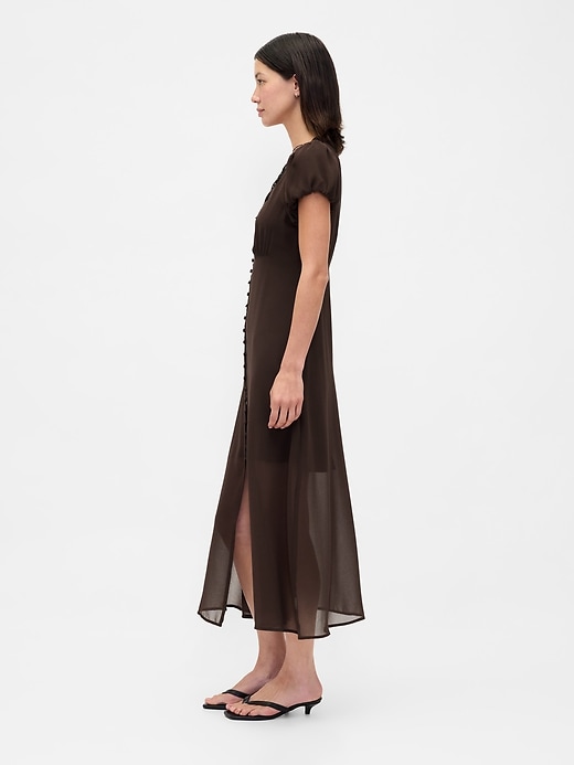 Image number 3 showing, Lace-Trim V-Neck Maxi Dress