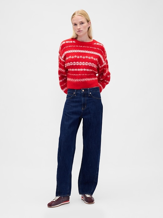 Image number 2 showing, Fuzzy Oversized Crewneck Sweater