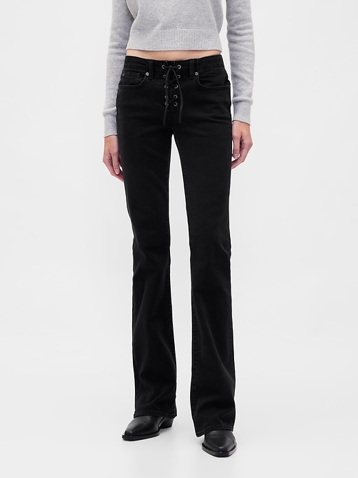 Image number 2 showing, Low Rise Long & Lean Lace-Up Jeans
