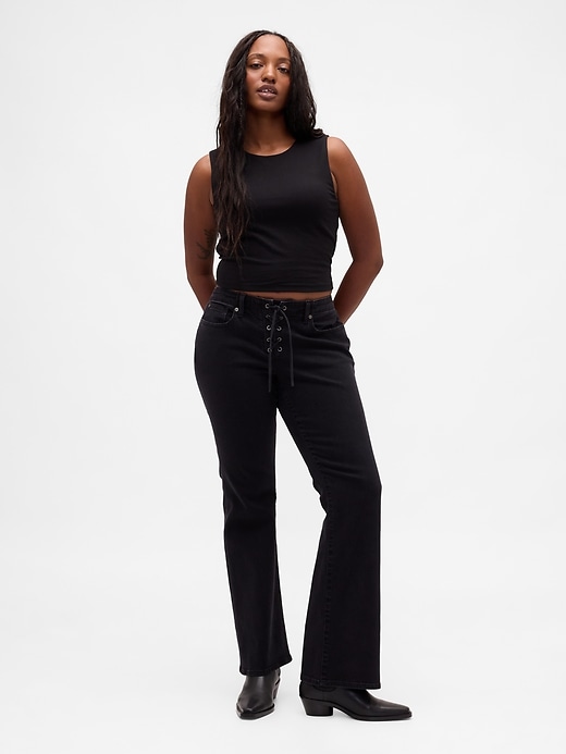 Image number 5 showing, Low Rise Long & Lean Lace-Up Jeans