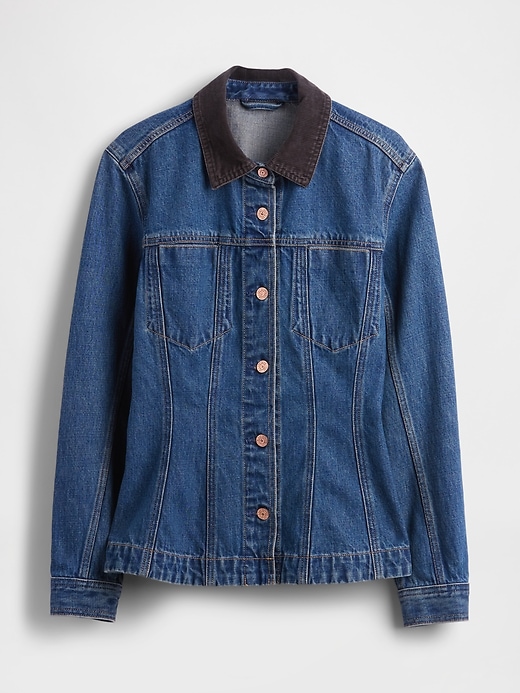 Image number 5 showing, Fitted Longline Denim Jacket