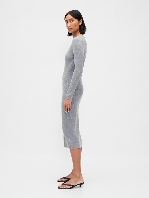 Image number 3 showing, CashSoft Rib Midi Sweater Dress