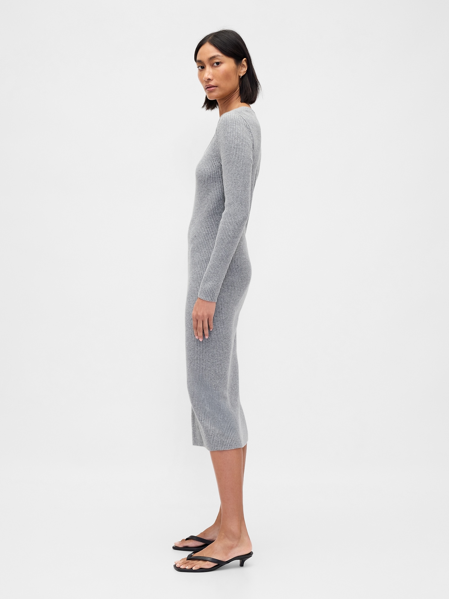 CashSoft Rib Midi Sweater Dress